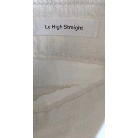 Frame Denim Jeans Women's 27 Le High  Blanc White High Rise Raw Hem Cropped - Picture 4 of 8